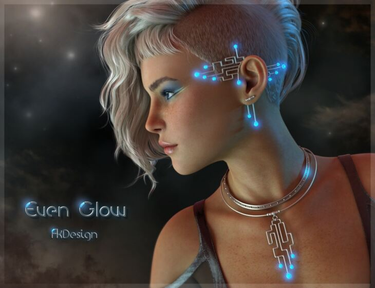 Even Glow Jewelry for G8, G8.1 and Others_DAZ3DDL