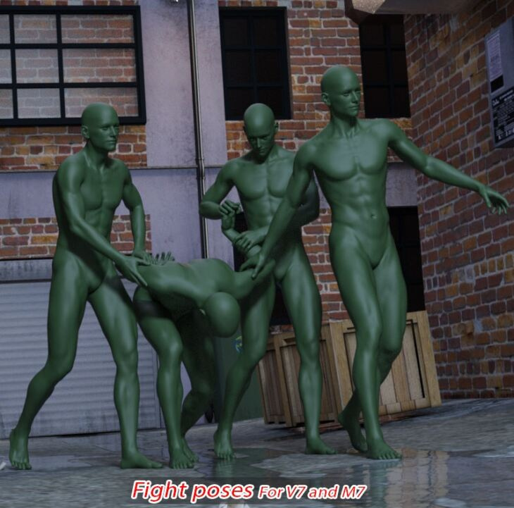 Fight Poses For Michael 7 And Victoria 7_DAZ3D下载站