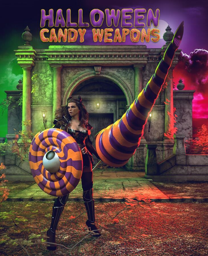 Halloween Candy Weapons for Genesis 8_DAZ3DDL