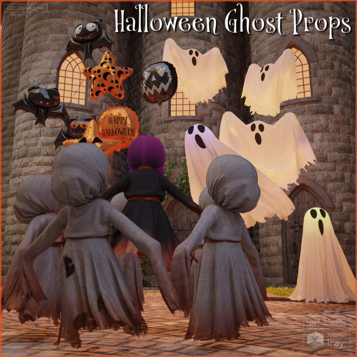 Halloween Ghost Props_DAZ3D下载站