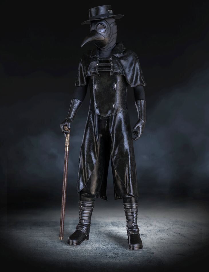 Halloween Plague Doctor Outfit for Genesis 8 and 8.1 Males_DAZ3DDL