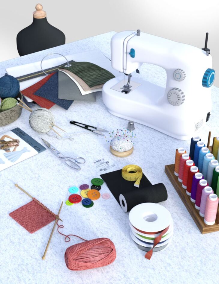 Hobby Props Sewing & Knitting_DAZ3D下载站