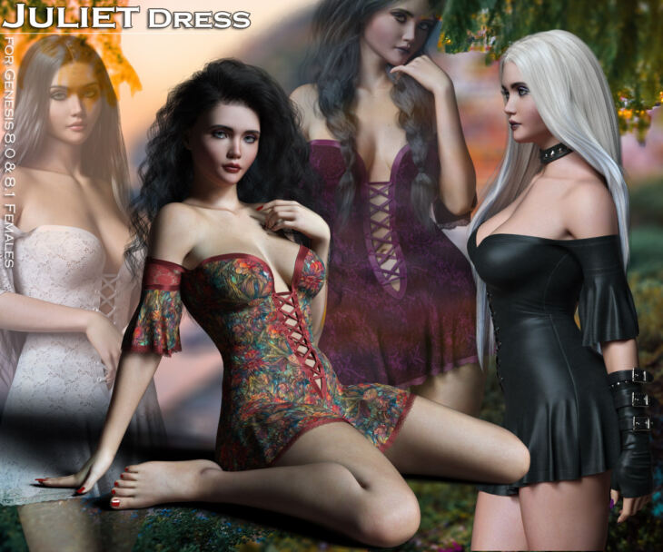 Juliet Dress for Genesis 8.0 and 8.1 Females_DAZ3DDL