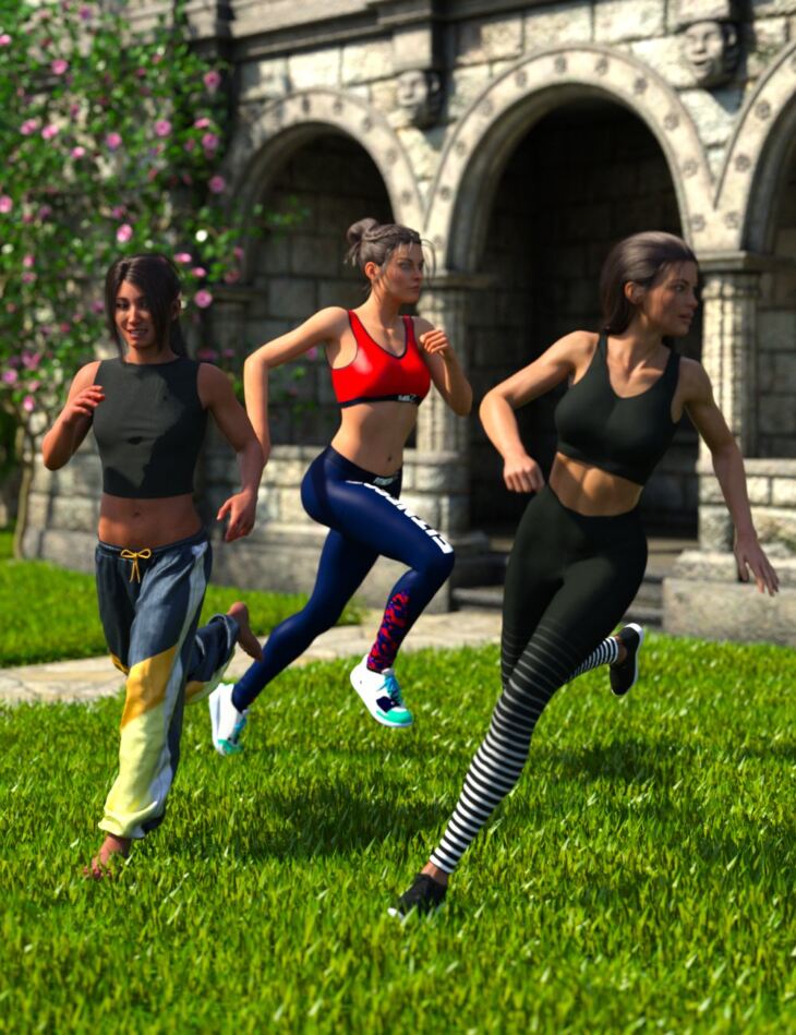 Just Running Around Poses for Genesis 8 and 8.1 Female_DAZ3DDL