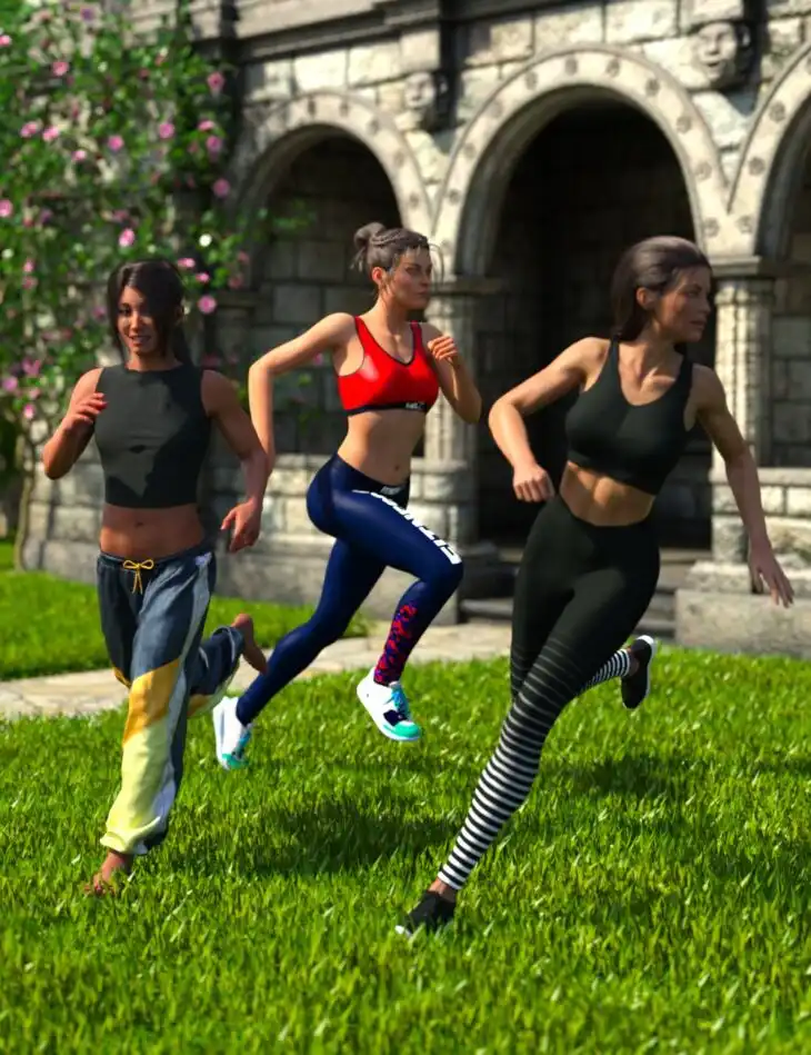Just Running Around Poses for Genesis 8 and 8.1 Female_DAZ3D下载站