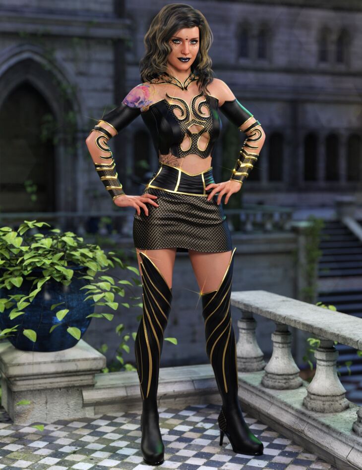 Keeper of the Feathers Outfit Bundle for Genesis 8 and 8.1 Females_DAZ3DDL