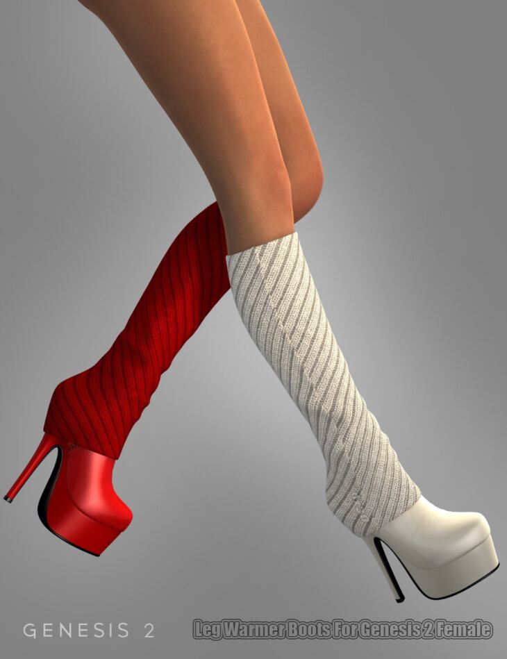 Leg Warmer Boots For Genesis 2 Female(s)_DAZ3D下载站