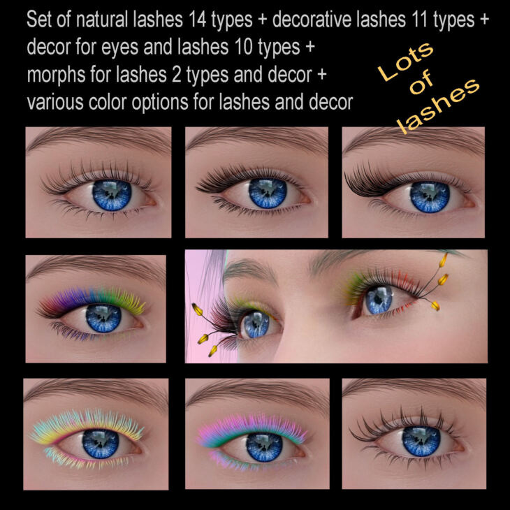 Lots of Lashes for G8 Men and Women_DAZ3D下载站
