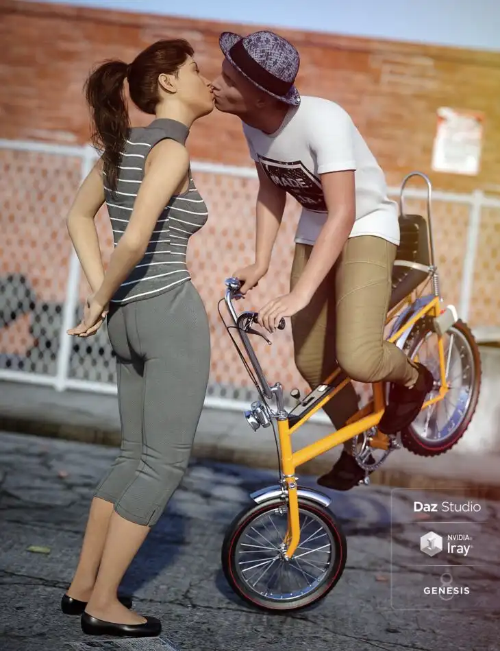 Love on 2 Wheels Poses for Genesis 8_DAZ3D下载站