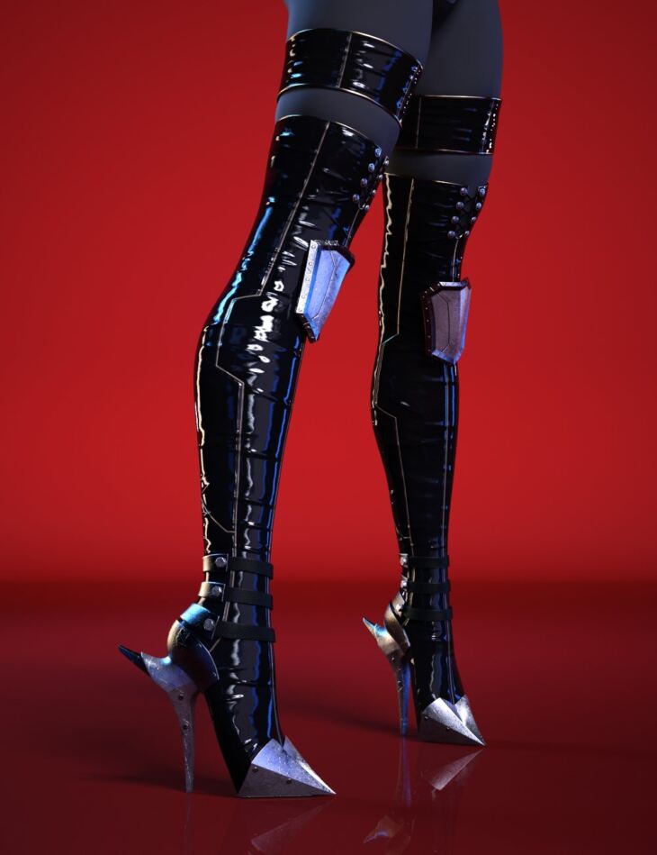 Neko Samurai Boots for Genesis 8 and 8.1 Females_DAZ3D下载站