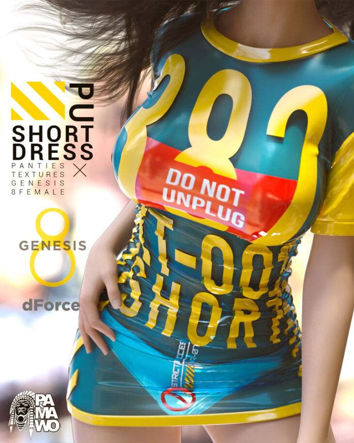 PU dForce Short Dress for G8F_DAZ3D下载站