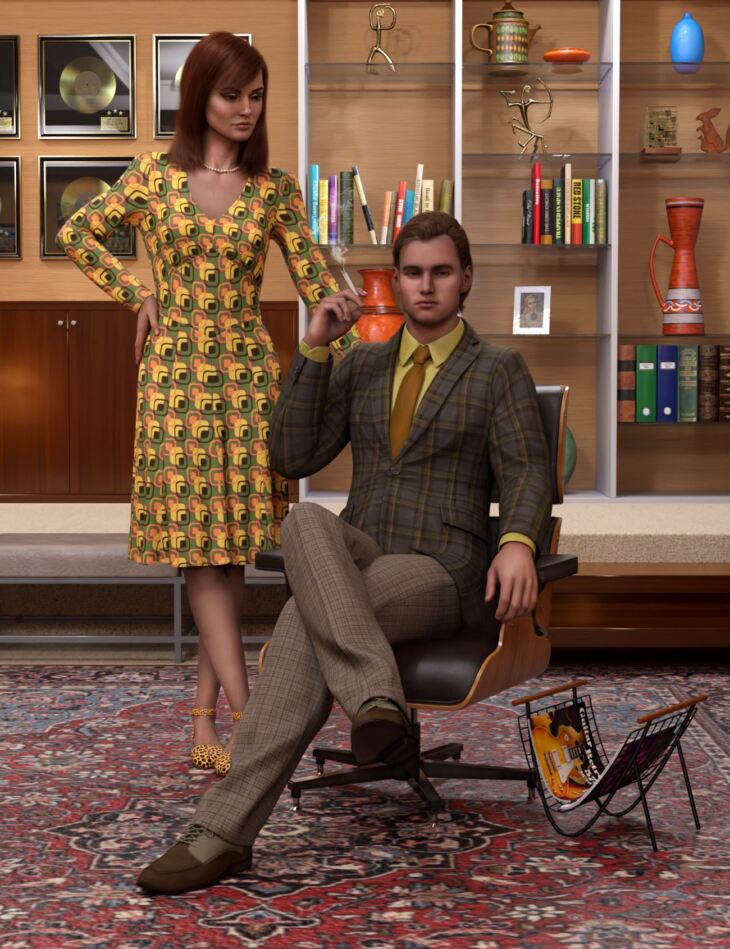 Poses for Retro Living Room for Jacqueline 8.1 and Michael 8.1_DAZ3DDL