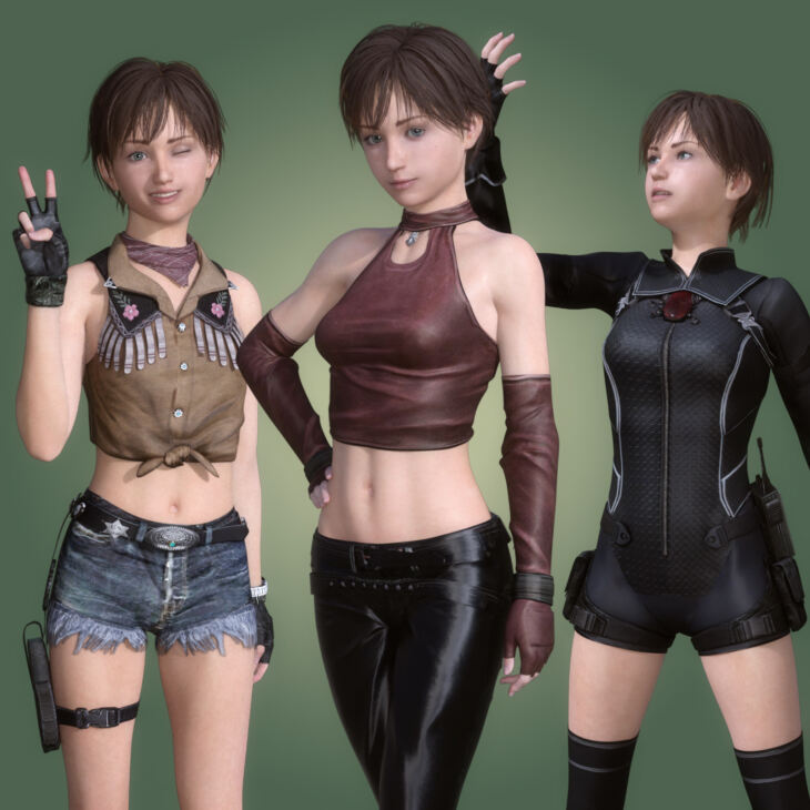 Rebecca Chambers 3 Outfits for G8F_DAZ3D下载站