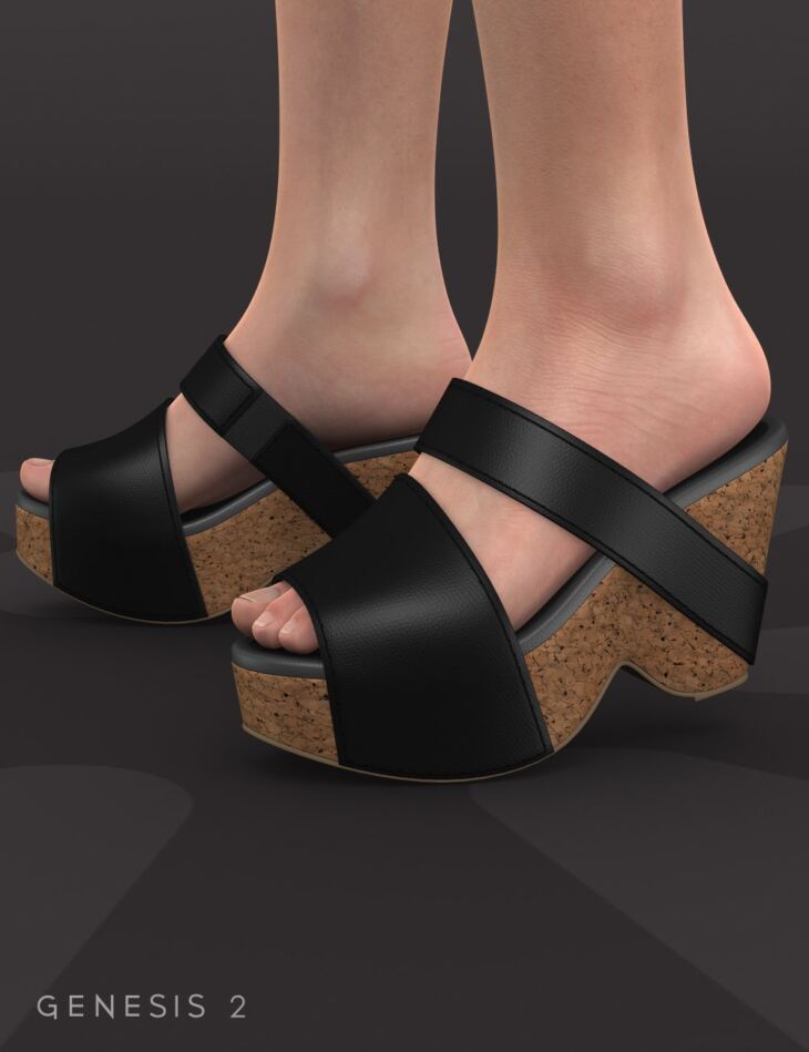 Slide Shoes for Genesis 2 Female(s)_DAZ3D下载站