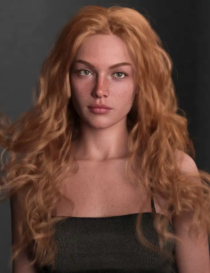 Soft Curls Long Hair for Genesis 9_DAZ3D下载站