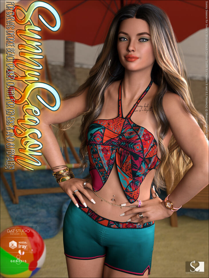 Sunny Season for dForce Beach Cruiser Outfit for Genesis 8 and 8.1 Female(s)_DAZ3DDL