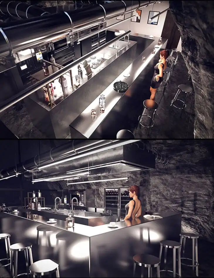 The Cliff House Kitchen_DAZ3D下载站