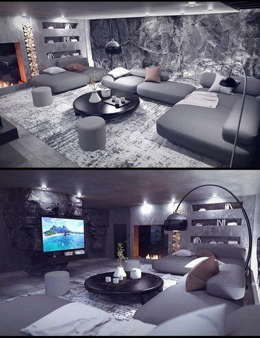 The Cliff House Living Room_DAZ3D下载站