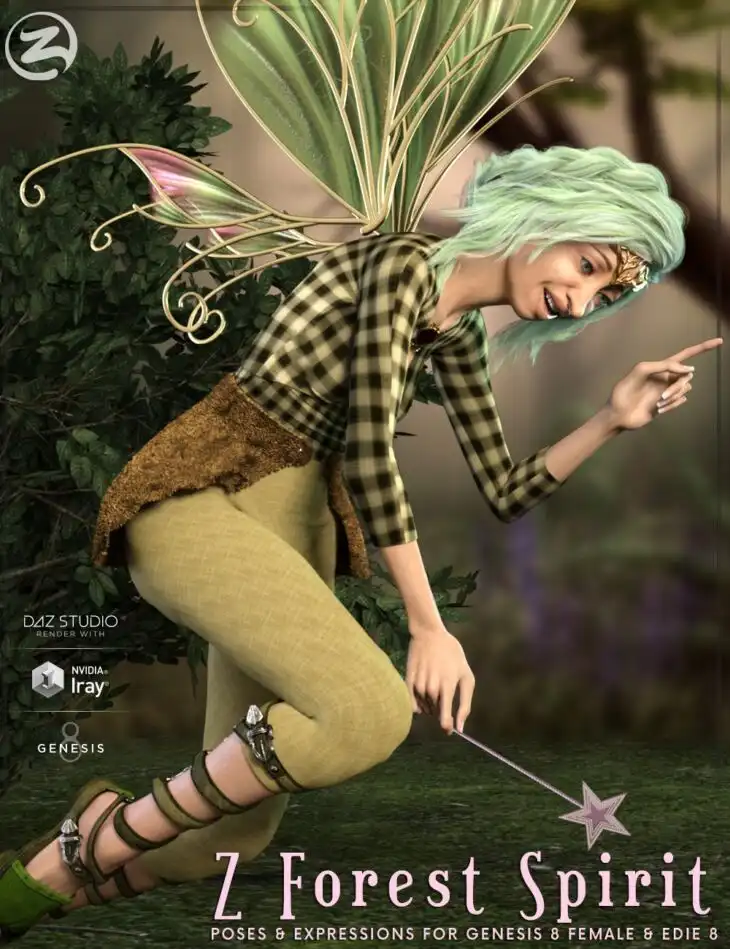 Z Forest Spirit – Poses and Expressions for Genesis 8 Female and Edie 8_DAZ3D下载站