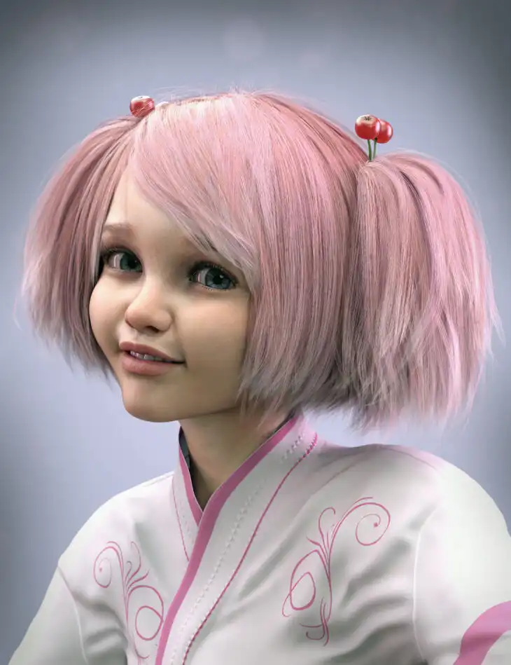 dForce Classic Anime Hair for Genesis 8 and Genesis 8.1 Females_DAZ3D下载站