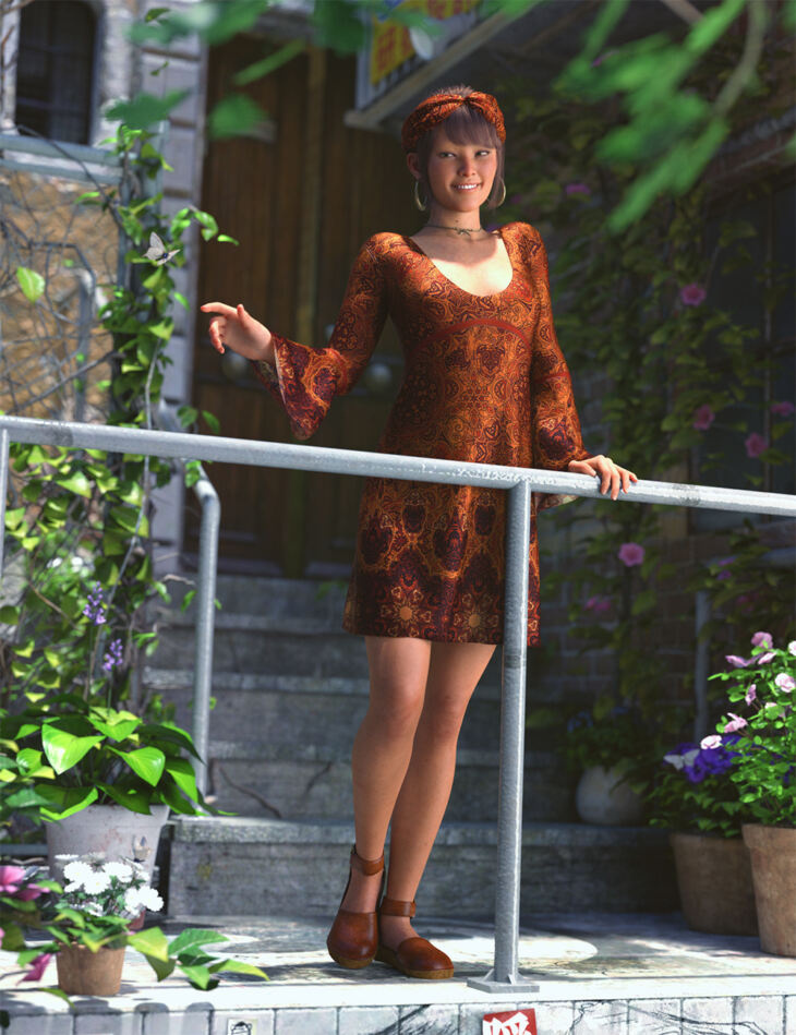 dForce Flower Girl Dress Outfit for Genesis 8 and 8.1 Females_DAZ3DDL