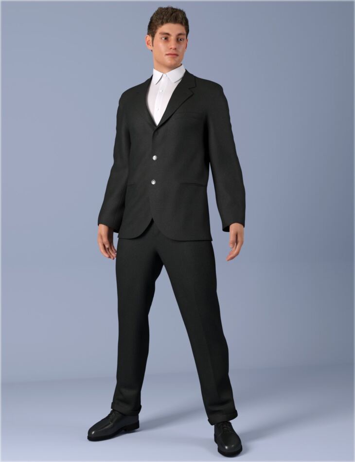 dForce HnC 3Button Suit Outfits for Genesis 8.1 Males_DAZ3D下载站