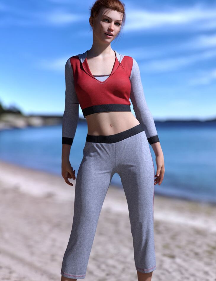 dForce Summer Fit Outfit for Genesis 8 and 8.1 Female_DAZ3D下载站