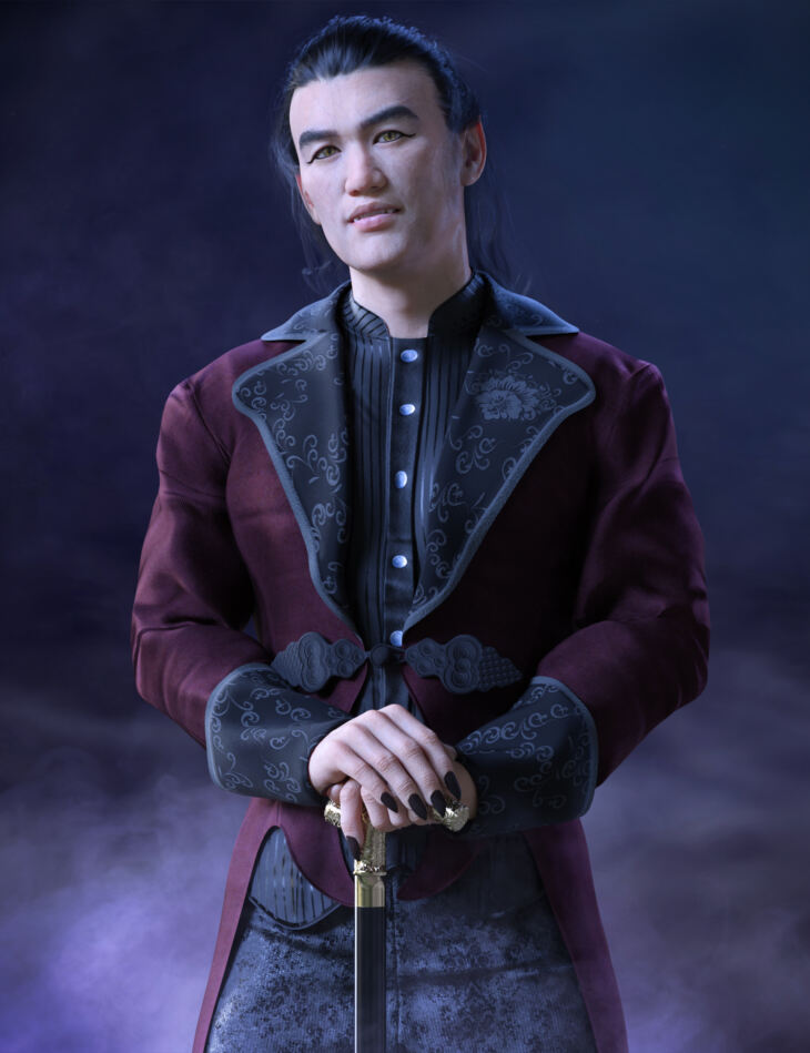 dForce Victorian Vampire Outfit for Genesis 8 and 8.1 Males_DAZ3D下载站