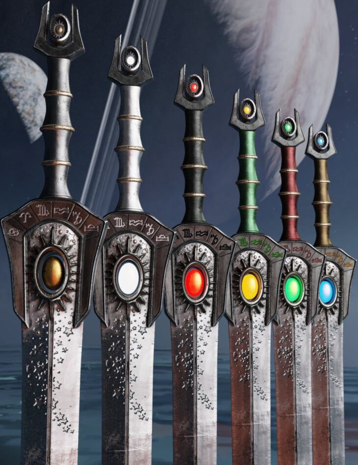 Aquarius Weapons Collection Sword_DAZ3D下载站