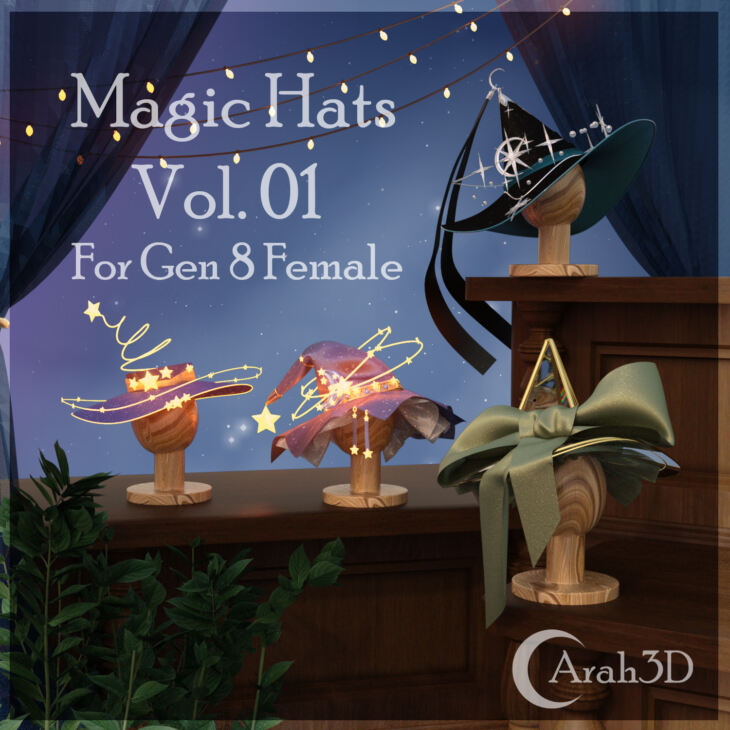 Arah3D Magic Hats Volume 01_DAZ3D下载站
