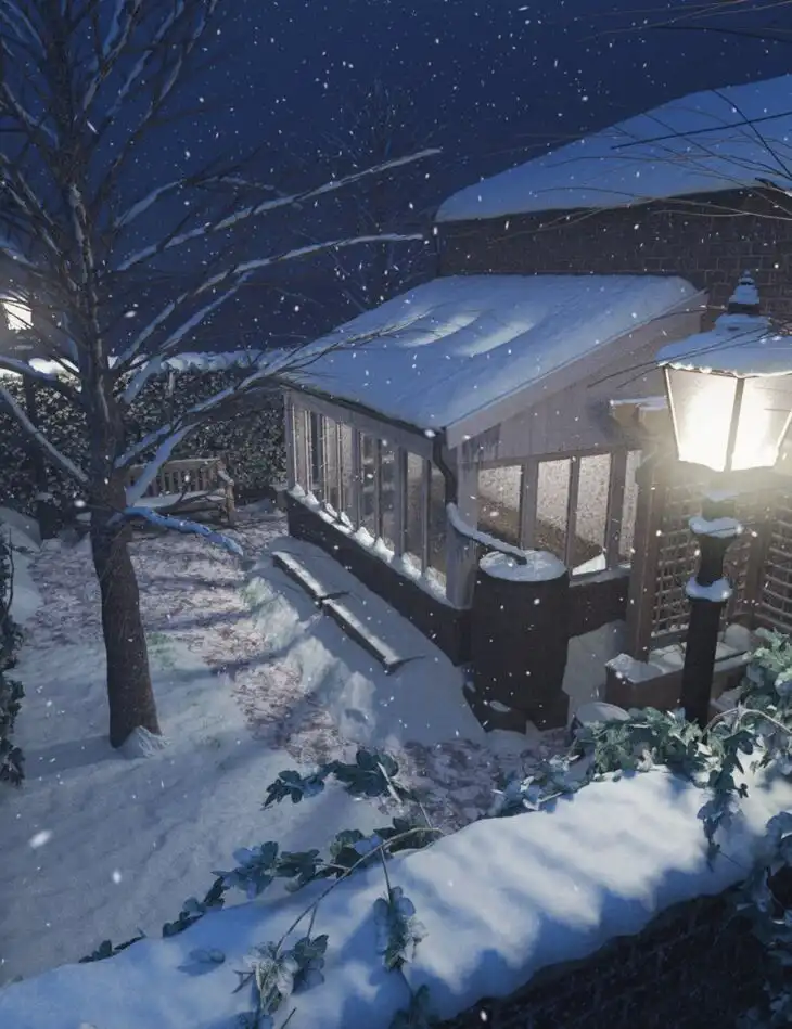 Enclosed Side Garden Winter Add-On_DAZ3DDL