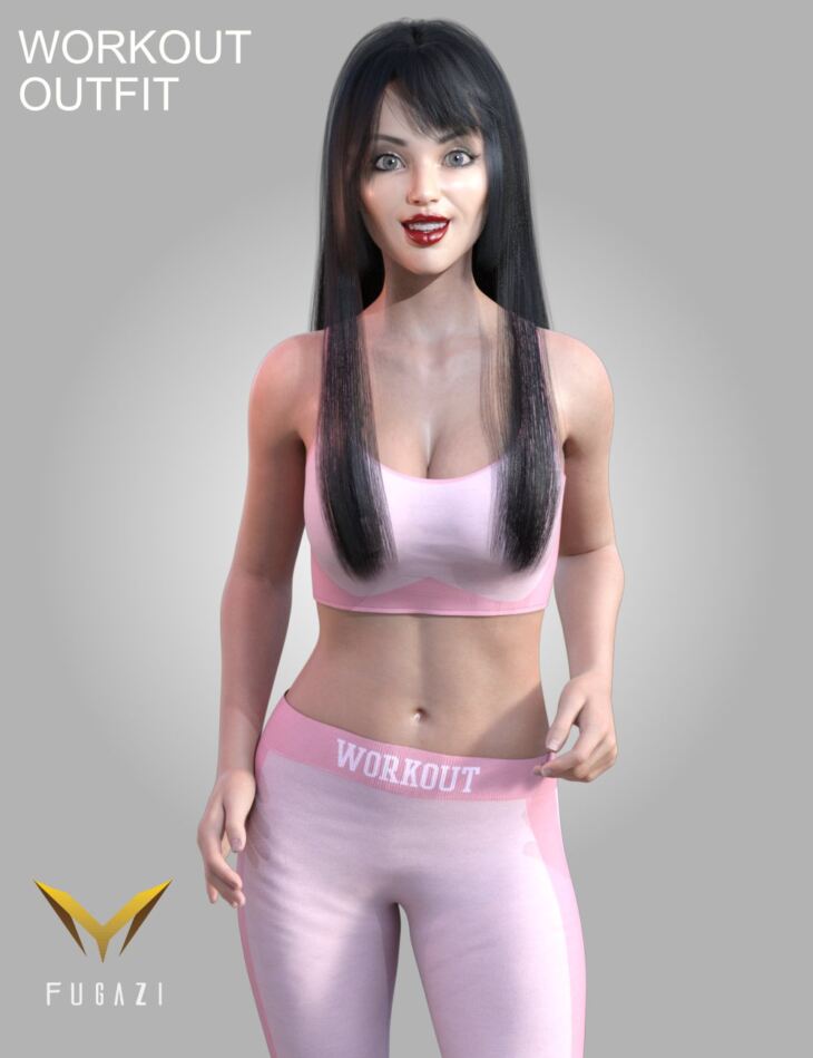 FG Workout Outfit for Genesis 8 and 8.1 Females_DAZ3D下载站