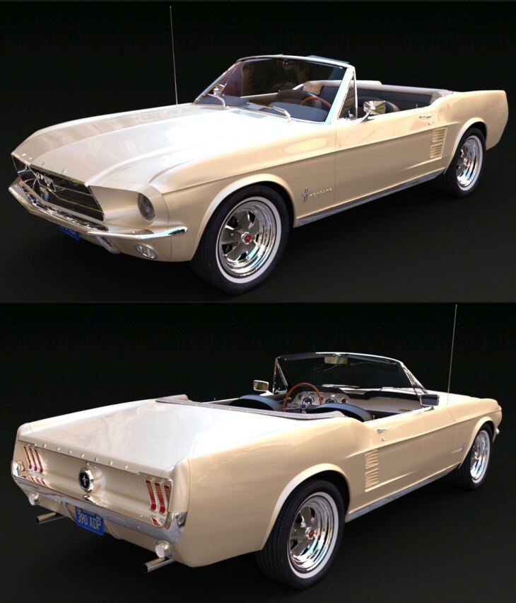 FORD MUSTANG CONVERTIBLE 1967 for DAZ Studio_DAZ3DDL