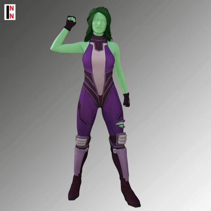 Fortnite She-Hulk Outfit For Genesis 8 Female_DAZ3D下载站