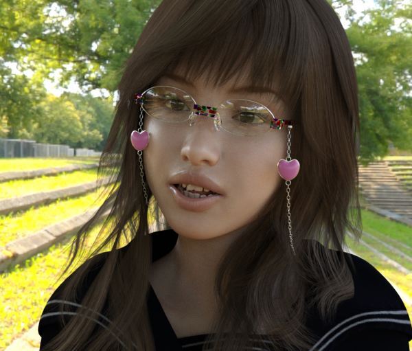 Glasses and Chain for G3F_DAZ3DDL