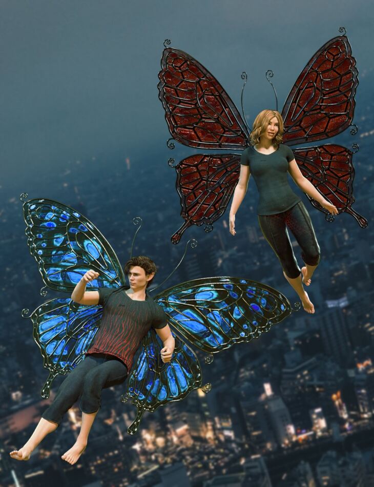 Morphing Butterfly Wings for Genesis 8_DAZ3D下载站