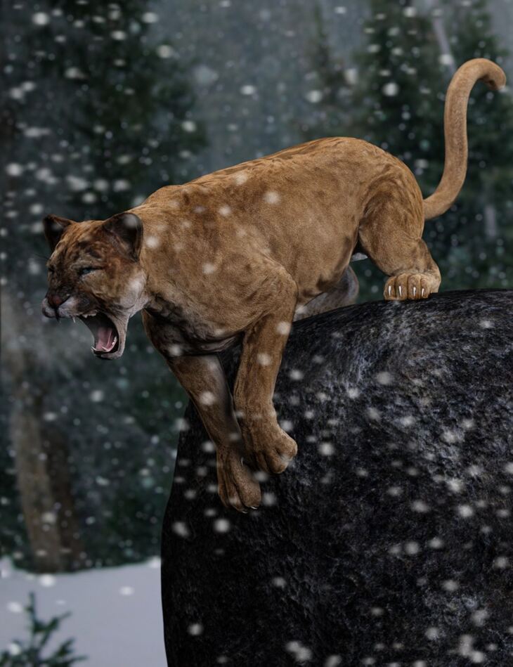 Mountain Lion Poses for Big Cat 2 Cougar_DAZ3DDL