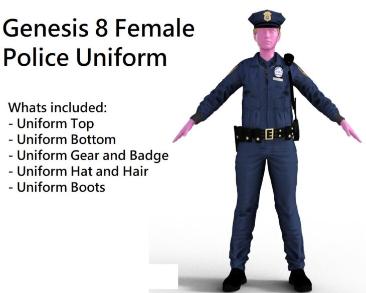 Police Uniform For Genesis 8 Female_DAZ3D下载站