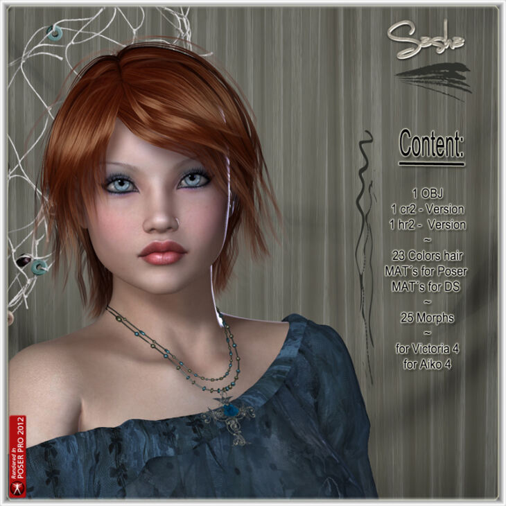 Sasha Hair for V4_DAZ3D下载站