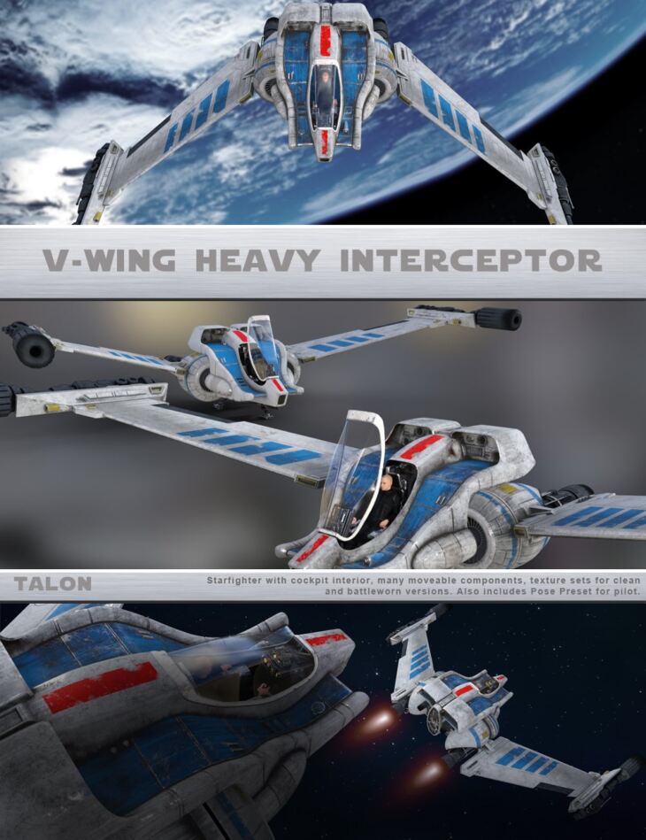 TALON V-Wing Interceptor_DAZ3D下载站