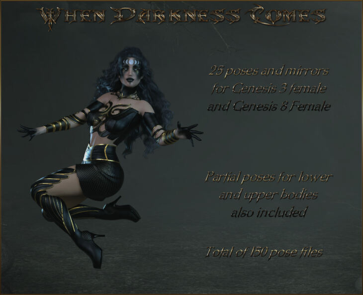When Darkness Comes – Poses for G3F-G8F_DAZ3D下载站