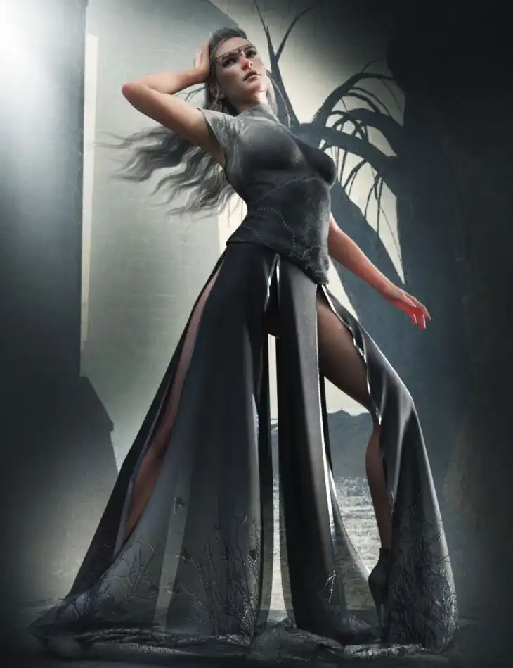 dForce CB Layla Clothing Set for Genesis 8 and 8.1 Females_DAZ3D下载站