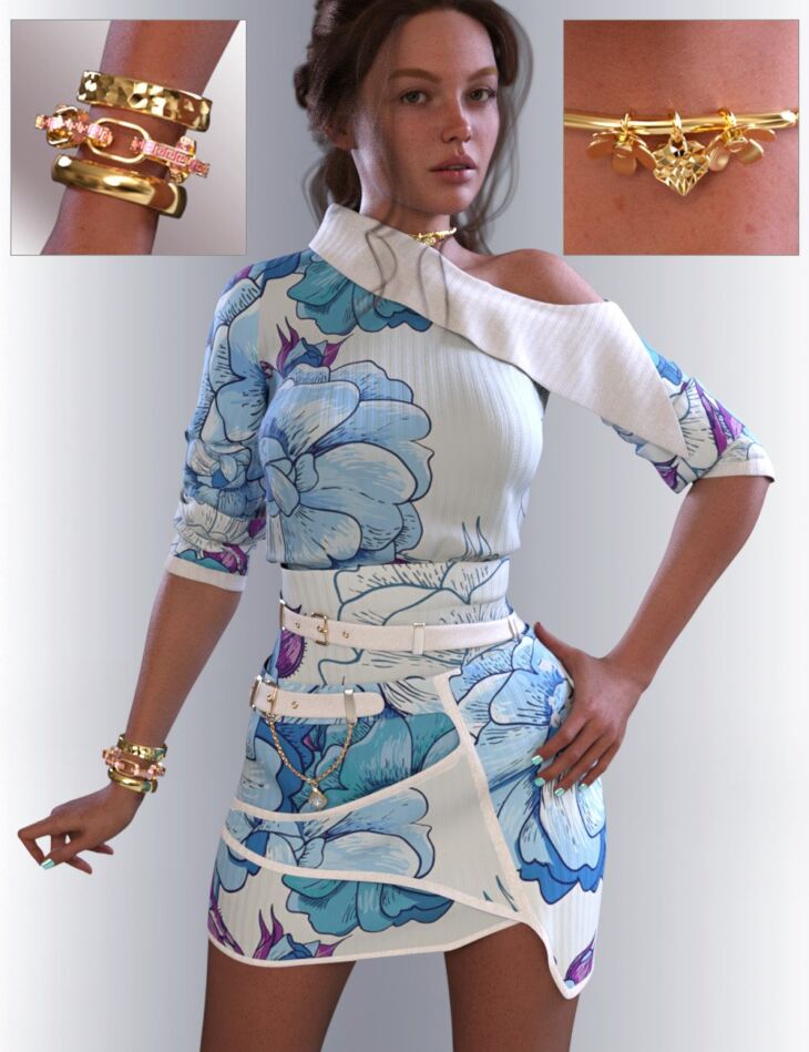 dForce Grace Designer Dress for Genesis 9_DAZ3D下载站
