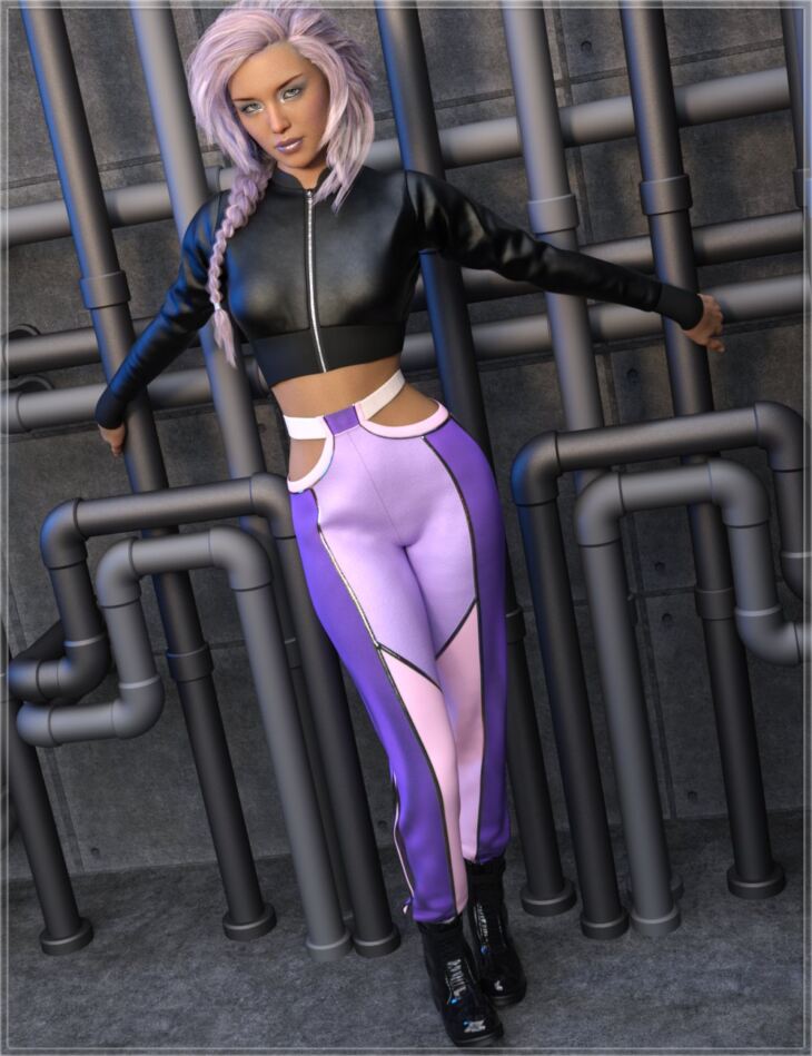 dForce Metro Vibes Outfit for Genesis 8 and 8.1 Females_DAZ3D下载站