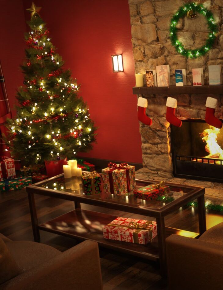 Cozy Christmas Lounge_DAZ3D下载站