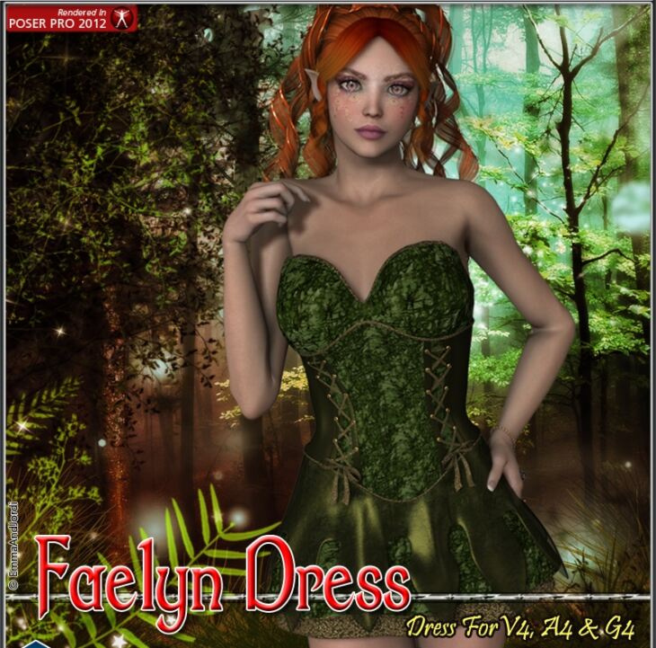 Faelyn Dress For V4 A4 And G4_DAZ3D下载站