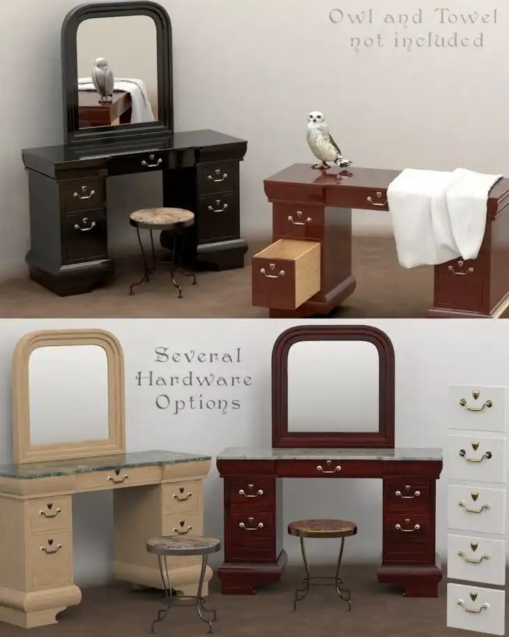 Furniture Set One, Dressing Table_DAZ3D下载站