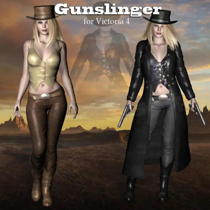 Gunslinger for V4, A4, G4_DAZ3D下载站