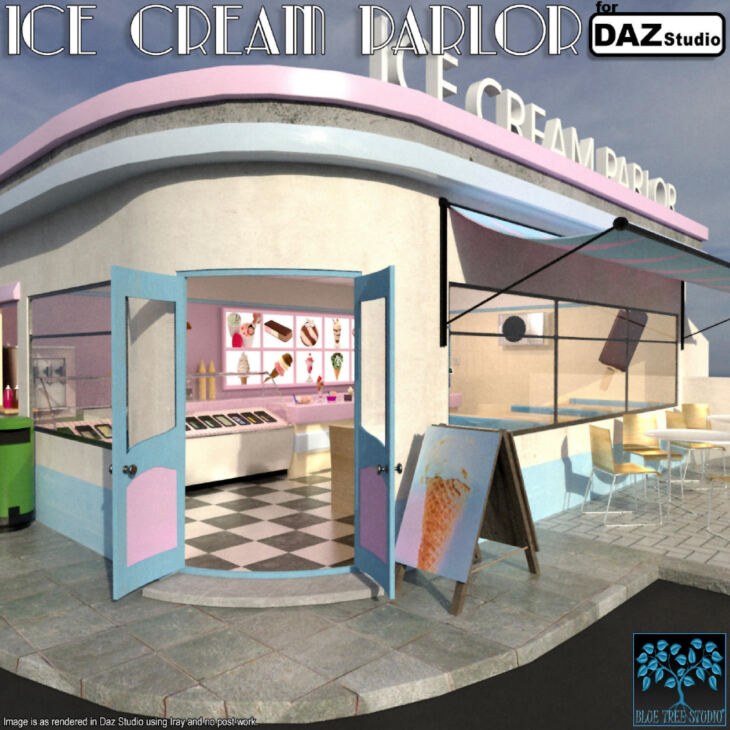 Ice Cream Parlor for Daz Studio_DAZ3D下载站