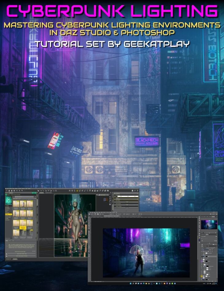 Mastering Cyberpunk Lighting Environments in Daz Studio and Photoshop_DAZ3D下载站